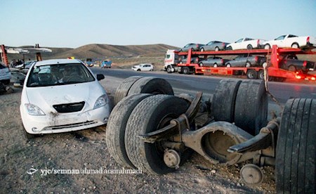 واژگونی کشنده حامل خودروهای صفر کیلومتر