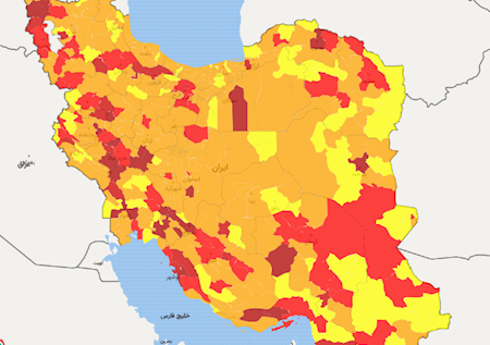 افزایش شهرهای قرمز کرونایی