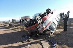 واژگونی مینی‌بوس حامل ۲۶ دانش‌آموز‌ ‌تیزهوش‌
