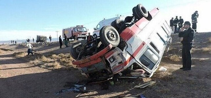 واژگونی مینی‌بوس حامل ۲۶ دانش‌آموز‌ ‌تیزهوش‌
