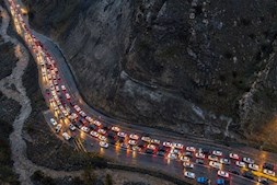 ترافیک سنگین در جاده چالوس